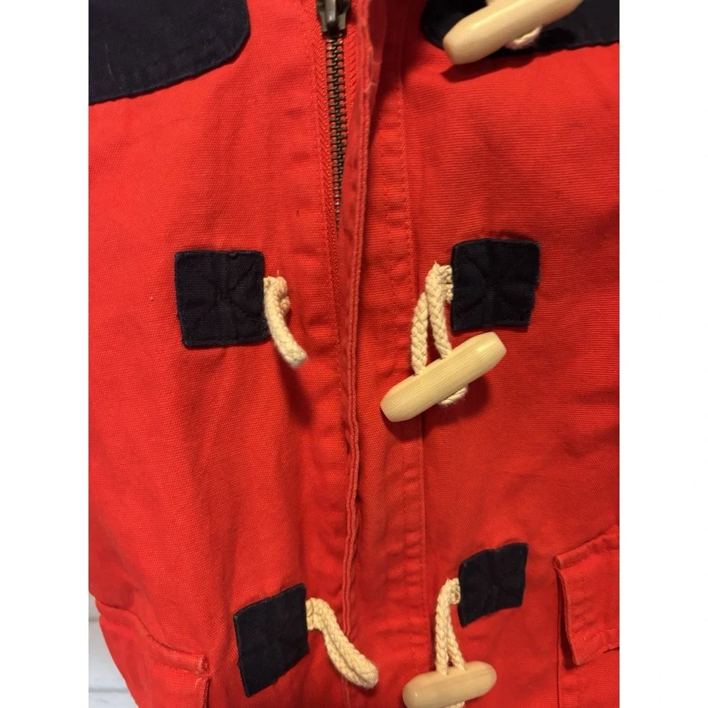 Janie and Jack Red Toggle Hooded Duffle Coat Jacket Toddler 3-4 Nautical Preppy